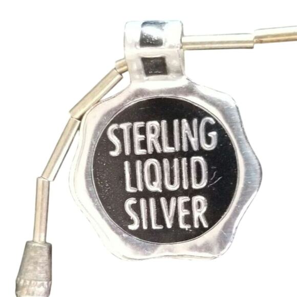 1970s Bird Effigy Single Strand MOP Liquid Silver Beads Vintage Necklace - Picture 5 of 5